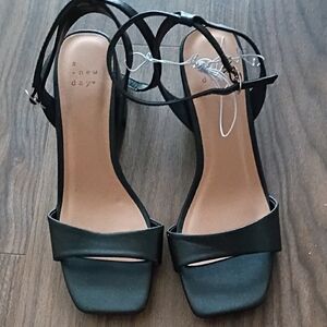 A New Day Women's Black Heeled Sandals
